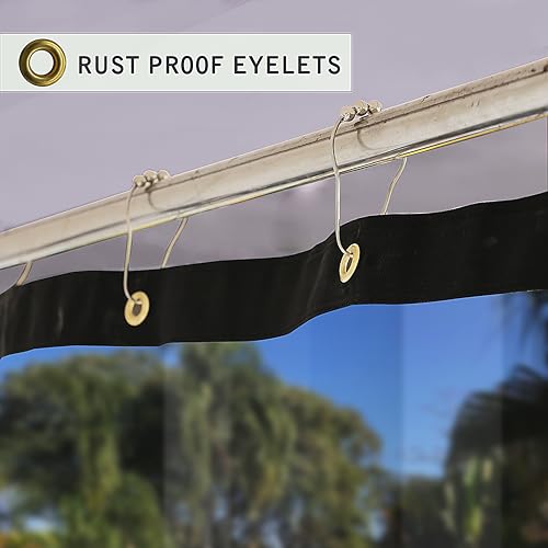 Waterproof Outdoor Transparent PVC Curtain with Top Eyelet Used for Balcony, Door & Window Protection for Dust, Ac, Wind & Rain (4.5 X 7 Feet, Pack of 2 Piece)