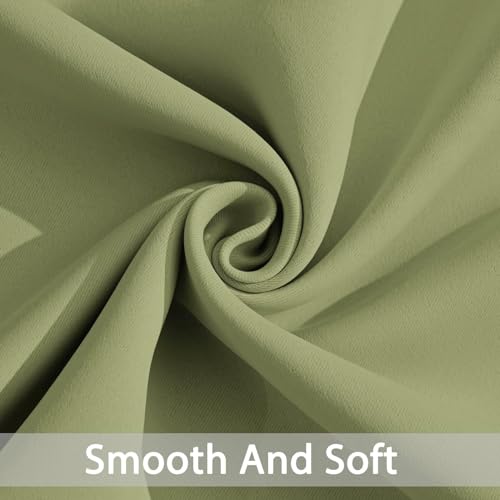 Yakamok Room Darkening Blackout Curtains for Bedroom,Thermal Insulated Grommet Top Light Blocking Window Drapes for Living Room,42W x 72L,Sage Green,2 Panels