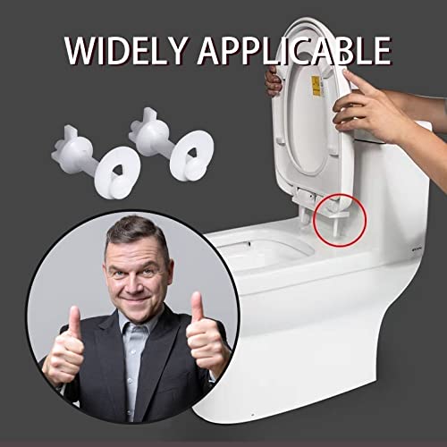 2Pack Toilet Seat Screws Replacement Universal White Plastic Toilet Seat Hinge Bolt Screw For Fixing The Top Toilet Seat, White #TOP6