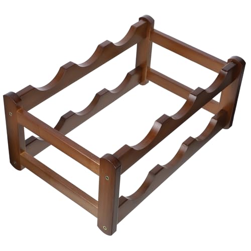 Soporte de bambú para botellas de vino de encimera miniatura 6