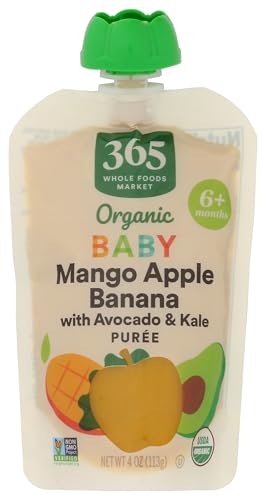 365 by Whole Foods Market Organic Mango Apple Banana Avo Kale Baby Food Sgl 4 OZ