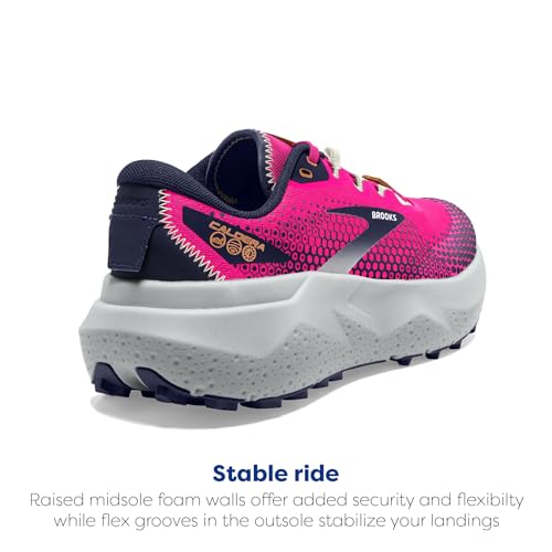 Brooks Women’s Caldera 6 Trail Running Shoe - Pink Glo/Peacoat/Marshmallow - 6.5 Medium
