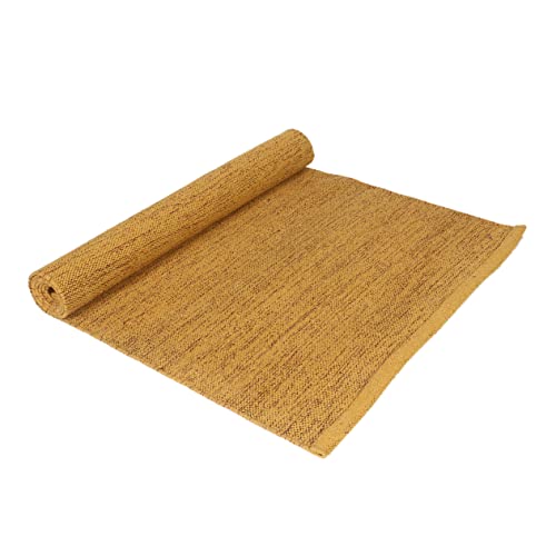 Kd Willmax Cotton Yoga Mat Cotton Handmade Organic Cotton Yoga Earth Natural Elements Yoga Rug Hand Woven Washable 100% Organic Exercise Mat Highly Absorbent Mat Size 74 X 27 Inch (Sand - Lite Brown) #TOP3