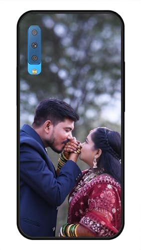 Image of NDCOM for Customised Samsung Galaxy A7 2018 Back Cover | Slim A7 2018 Phone Case | Samsung A7 2018 Mobile Cover DIY Personalised Photo Design | Customized Gift Custom Text Name Printed Glass Case