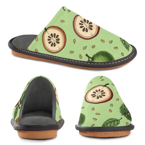 Slippers for Women Fruit Trees Leaves and Seeds Soft Fuzzy Women's Slippers Indoor and Outdoor Shoes2