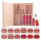 Bluemega 12 Colores Labiales Mate Larga Duracion Pintalabios Permanente Barra de Labios Líquido Brillo de Labios...