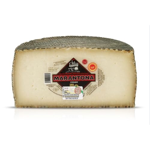 1/2 Queso Oveja Curado Marantona. Manchego DOP. El queso artesano más premiado de Castilla La Mancha. Ideal para regalo.