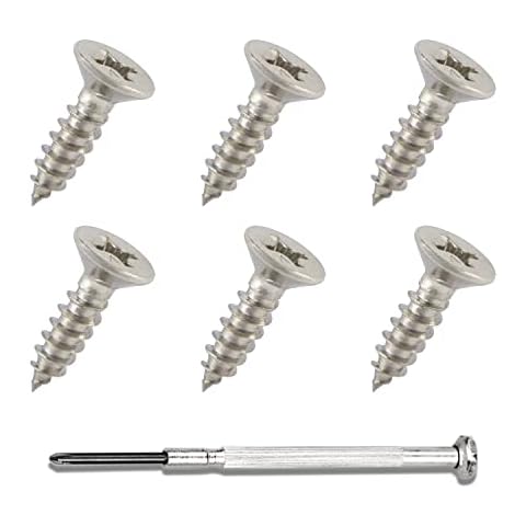 LIONMAX #4 × 3/8" Stainless Flat Head Wood Screws 300 PCS, 304 Stainless Steel, PH Drive, Screws for Cabinet Hinge and Drawer Slides, Screwdriver Included Cover