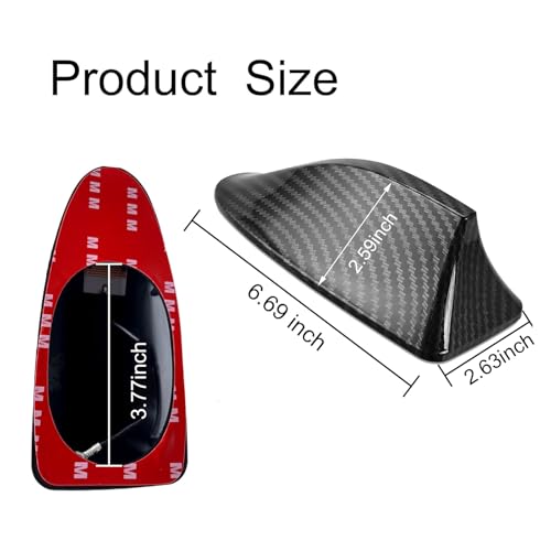 Ajxn Shark Antenna Fin Roof Aerial Base Radio Signal for Car SUV Truck Van Super Functional with Adhesive Tape Base 9 Carbon (Black) - Thumbnail 2