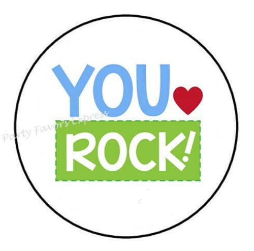 48 Pcs 1.2" Inch You Rock Stickers - Rock and Roll Stickers - You Rock Sticker Envelope Seals Labels - #AA61RK