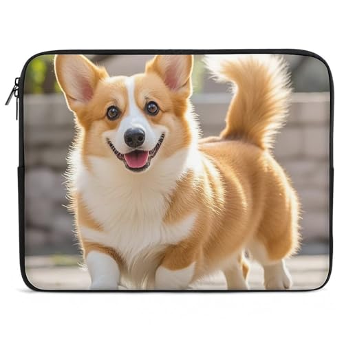 Pochette ordinateur corgi néoprène aux finitions durables de 10 à 17"