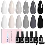 Beetles Grey Gel Polish Set, Soft Eclipse Collection, 6 Colors