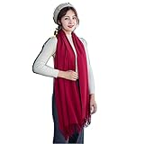 [ZAMLYSYS] 【22色】マフラー レディース ふわふわ メンズ カシミヤタッチ 無地 上質 軽量 暖かい 春秋冬 柔らかい ロングマフラー 防寒 大判 冷房対策 やさしい肌ざわり 結婚式 通勤 パーティー 旅行 (ワインレッド)