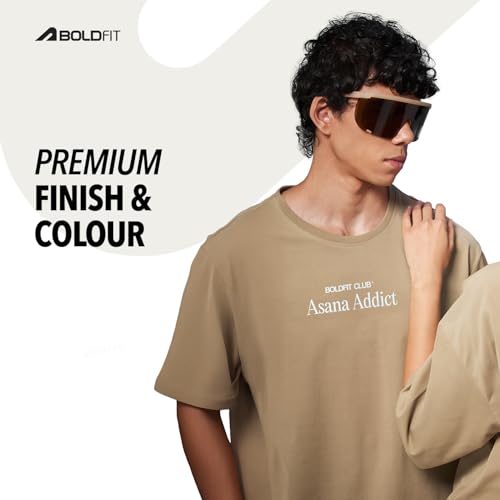 Image of Boldfit Tshirt for Man Unisex Oversized Tshirt for Woman Graphic Tees Supreme Comfort, Effortless Style Oversized T Shirt for Men, Breathable Polycotton T-Shirt for Lounging, Casual Outing, Yoga Wear