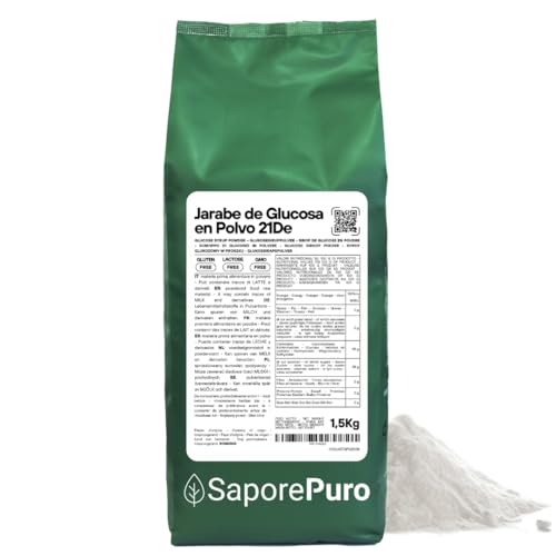 SaporePuro Jarabe de glucosa en polvo 1,5 kg - Ideal para helados, sorbetes y postres