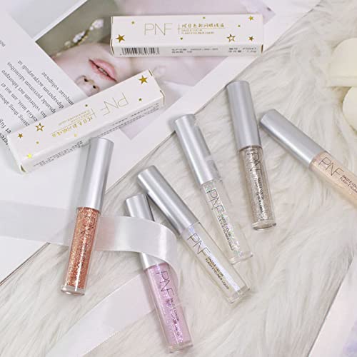 Kwolykim 6 Pack Liquid Glitter Eyeshadow, Long Lasting, Quick Drying, Easy To Apply, Loose Bling Glitter Diamond Pigmented Glue For Eye Crystals Makeup (Sparkling Sequins) #TOP6