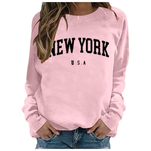 Pull à capuche col rond femme doux et chaud - Sweat imprimé manches longues