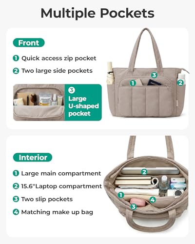 BAGSMART 2-in-1 Puffer Tote Set