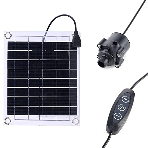 Starnearby Pompa Acqua Solare per Fontana 12V 5W 800L/H Pompa Acqua con Pannello Solare 12V 10W Kit Pompa Solare per Laghetto, Acquario, Piscina, Vaschetta per Uccelli