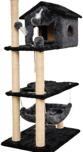 Arranhador Casa Torre Gato Sisal Pelúcia com Brinquedo Bolinha(Ci...