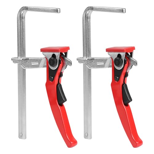 LALAGO 2 piezas Sargentos de Palanca con Capacidad 160mm y Profundidad de Garganta 60mm, Sargentos de Tornillo y Sujeción Rápida, Sargento de Mesa Totalmente de Acero con Mango de Palanca para Lijar