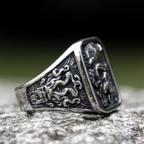 Image of 2023 Skull Ring Cool Evil Death Punk Rock Stainless Steel Rings Aly Style Jewelry