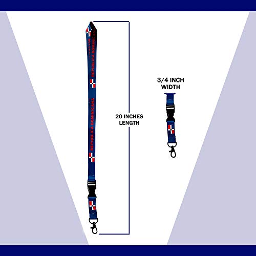 Eastex Dominican Republic Flag Lanyard Keychain - Id Lanyard For Keys Badge Fob - Dominicana Republica Id Holder Keychain For Men Women - Llaveros Para Llaves (Blue/Red Lanyard) #TOP3
