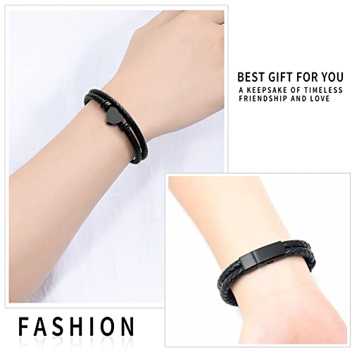 memorial jewelry Cremation Bracelet with Clasp Beads Cowhide Multi-Layer Braided Leather Urn Bracelet for Men Women4