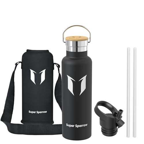 Super Sparrow Trinkflasche Edelstahl Wasserflasche - 750ml - Isolier Flasche mit Perfekte Thermosflasche für Das Laufen, Fitness, Yoga… – Ansicht 2