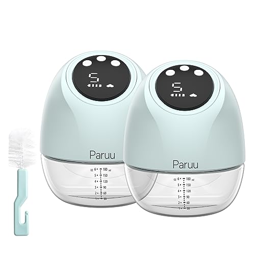 Image of Paruu P3 Wearable Breast Pump Hands-Free, All-in-one Milk Storage, Breast Pump Portable, 4 Modes & 10 Levels, Electric & Smart Display, Memory Function, 17/21/25mm Flange (2 Packs)