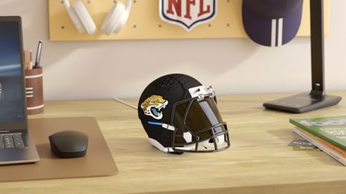 Image of NFL Echo Dot Bundle: Includes Echo Dot | Deep Sea Blue and Limited-Edition NFL Helmet Stand | Jacksonville Jaguars
