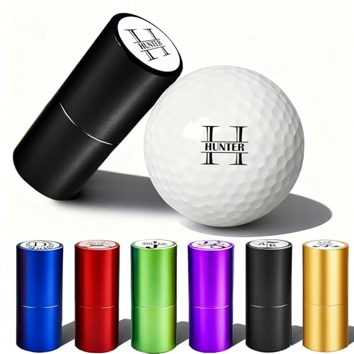 Lihome Personalized Golf Ball Stamp - Durable Waterproof Reusable Ink Stamper, Custom Golf Gift for Men, Dad, Retirement, Father’s Day & Christmas