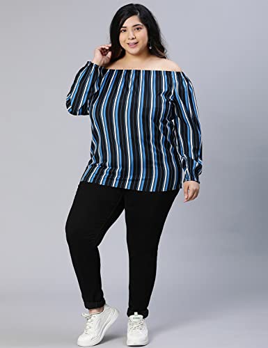 Image of oxolloxo Color Paneled Full Sleeve somen Plus Size top