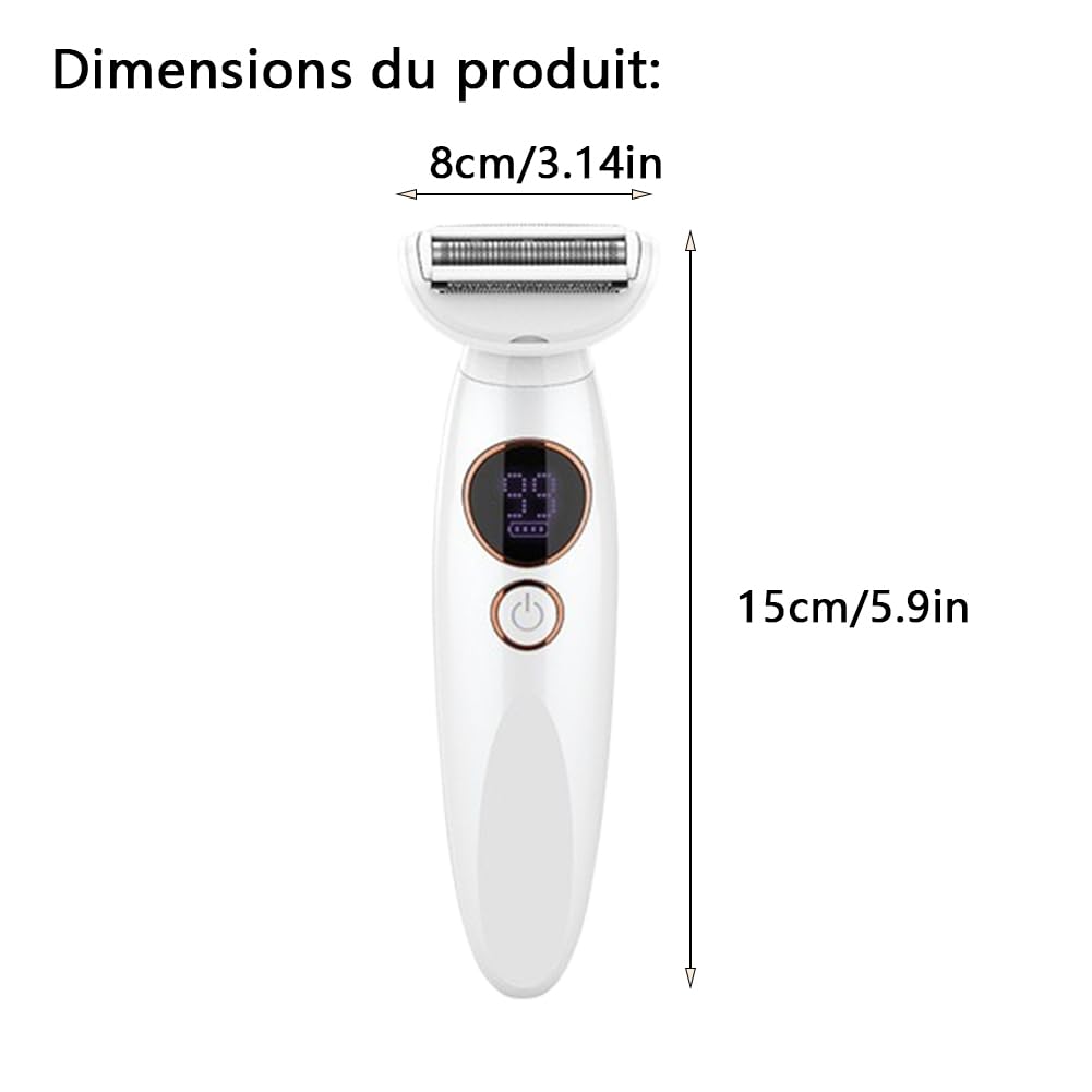 Rasoir Femme 5 En 1 Multifonction,Rasoir Femme 5 En 1 Avec Gant,Wet&Dry Rasoir Femme Electrique, Tondeuse Bikini 5en1 Étanche Ipx7, Pour Bikini, Aisselles, Jambes, Nez