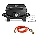 BURNHARD® 1-Brenner Gasgrill WAYNE JR. 3,6 kW – Tragbarer Balkongrill - Tischgasgrill mit Aludruckguss Brennkammer, Gusseisen Grillroste inkl. Abdeckhaube und Gasflaschen Adapter