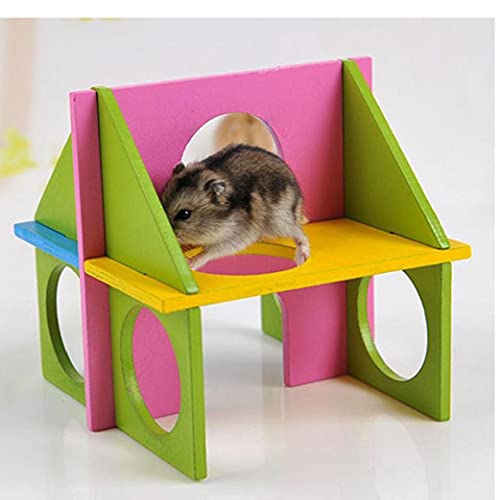 1 Set DIY Hamster Cage Creatieve Kleurrijke Houten Hamster Fitness Game Speelgoed voor Thuis - Image 4