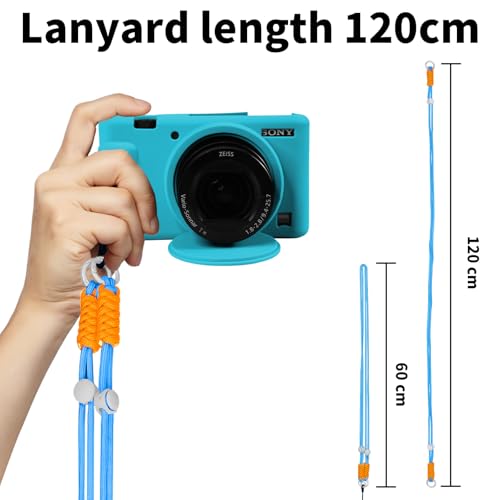 Capa para câmera Sony ZV-1 Vlog, capa para câmera com alça, capa de silicone macio com capa de lente