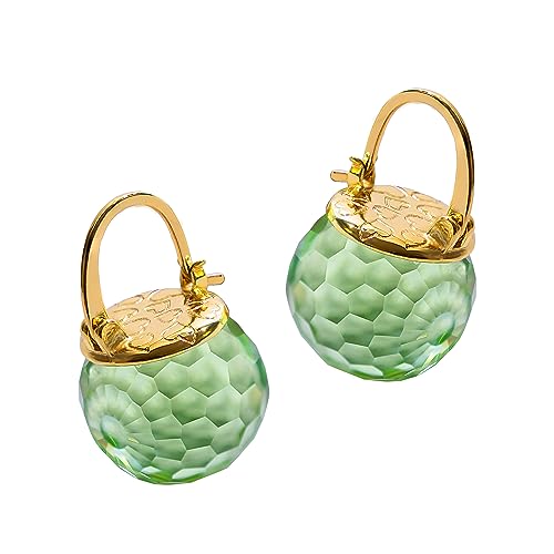 Image of Crystal Earrings for Women, Sparkly Austrian Crystal Disco Ball Earrings, 18K Gold Plated Post Drop Earrings with Colorful Spheres, Hypoallergenic & Lightweight, Ideal Gift for Her