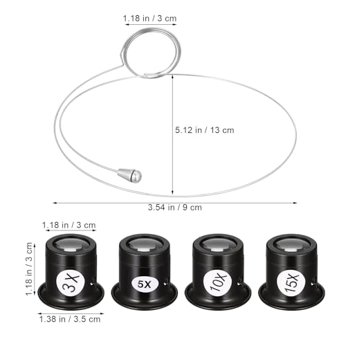 KALLORY Portable Jewelers Monocular Magnifier, Magnifying Glass, Eye Loop Magnifier Lens, Watchmaker Loupe Watch Repair Tool for Textile Optical Circuit Close Work — view 2