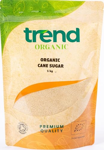 Trend Organic Cane Sugar 1kg-Ideal for Sweetening Your Culinary Creations - Certified Organic Sweetness, Pure, Unrefined, and Sustainably Sourced - Vegan, Non-GMO, No Additives, No Preservatives