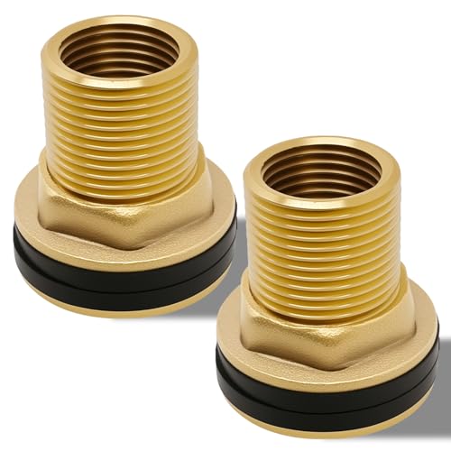 2 Pièces Raccord Citerne Eau de Pluie, Laiton Eau Réservoir Connecteur,Pour Robinets, Eau Réservoir Connecteur Seaux Seaux et Réservoirs d'Eau (Extérieur...