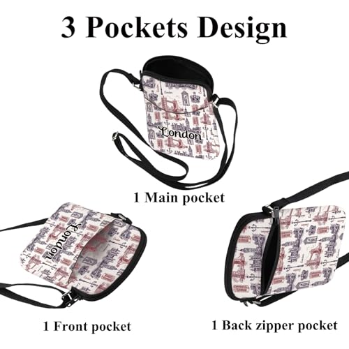 FUSTMW London Crossbody Bag London City Gifts London Experience Gifts Cell Phone Purse Gifts for Trip to London Wallet Pouch3