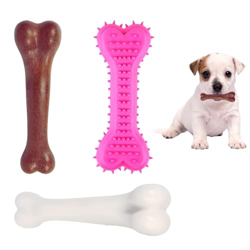 3-Pack Juguetes Mordibles para Perros de Caucho y Nylon