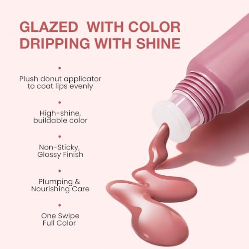 Image of FeiCuiYun Lip Tinted Glowy Balm Hydrating Tinted Lip Serum Lip Gloss, Ultra-Hydrating Natural Vegan Lip Balm, Sheer-Tinted Shine & Hydration, Soothes & Softens Dry Lips Skincare (Warm Rose)
