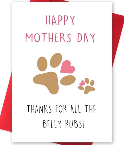 Huameigf Humorous Mother's Day Card, Cute Dog Mom Card for Women, Lovely Dog Mom Mothers Day Cards Gifts, Dog Mothers Day Card with Envelope