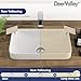Bathroom Vessel Sink, DeerValley 19'' x 12'' Semi Recessed Bathroom Sink Rectangular White Ceramic Vessel Sinks for Bathroom Modern Bath Sink Bowl Vanity Sinks Above Counter Basin DV-1V0047