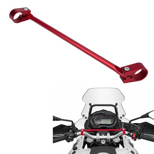 Tunejoy Barra de Equilibrio de Motocicletas 22mm Barra Refuerzo Manillar Moto Ajustable de Aluminio para Moto Todoterreno 400mm Rojo