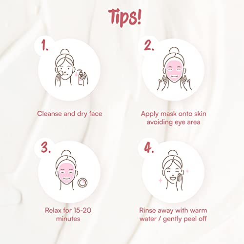 7th Heaven Pamper Skincare Set - 4 x Face Masks to Moisturise and Hydrate Dry Skin - With Coconut & Clay Peel Off Mask, Pink Rose Clay Mask, Strawberry Cream and Coconut Cream Face Mask - Image 6