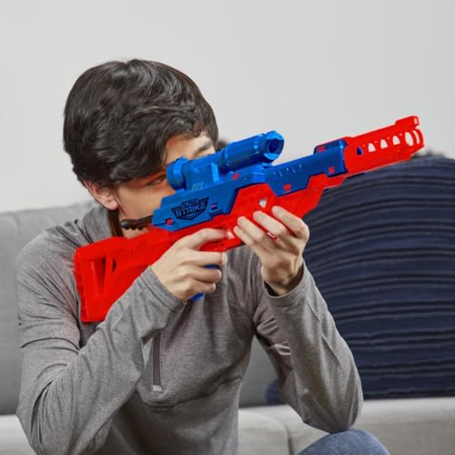 Image of Alpha Strike Wolf LR-1 Blaster with Targeting Scope, 12 Darts, Blue and Red, Toy for Kids Teens and Adults