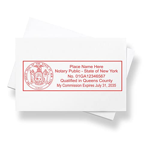 Pre-Inked New York Notary Public Stamp, Up To 15K Impressions, Notary Stamp Ny, Easy Press And Print Stamping, Rectangular 7/8" X 2-1/4" #TOP3
